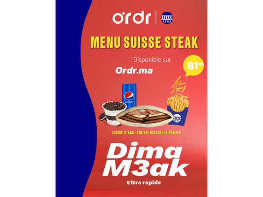 Menu suisse steak